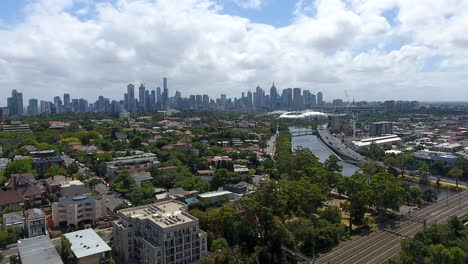 Drone-De-La-Ciudad-De-Melbourne-Desde-El-Este