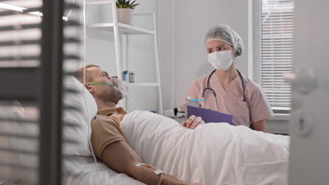 nurse talking to patient