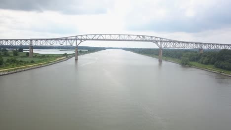 Drone-flying-over-a-river-in-Delaware