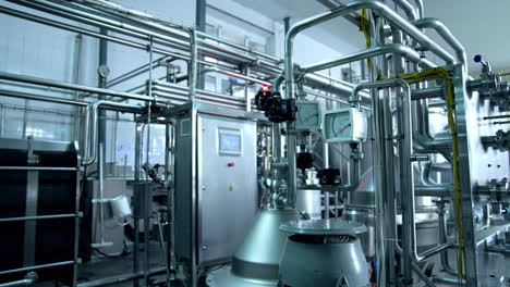 equipment at the dairy plant. technological equipment at modern dairy plant