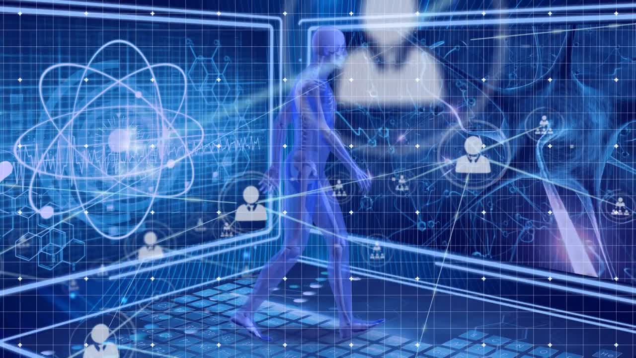 디지털 인간 모델을 통한 연결 네트워크의 애니메이션