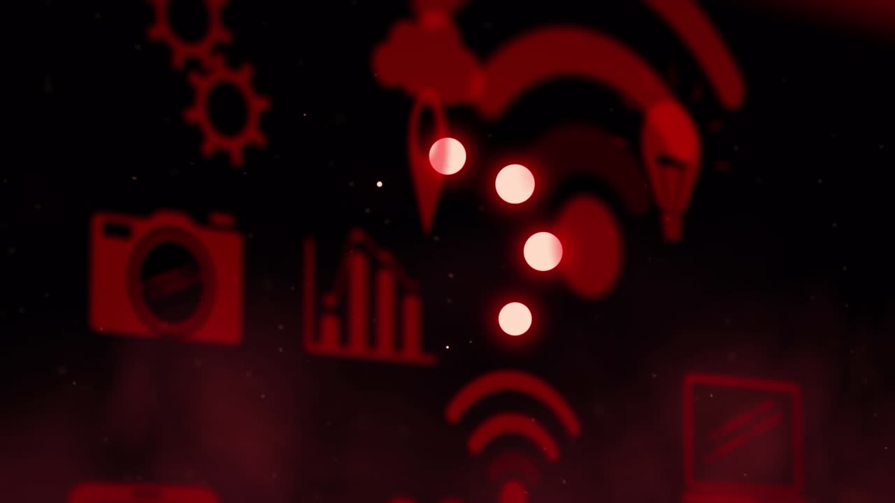 미디어 아이콘 위에 있는 데이터 로딩 링의 애니메이션