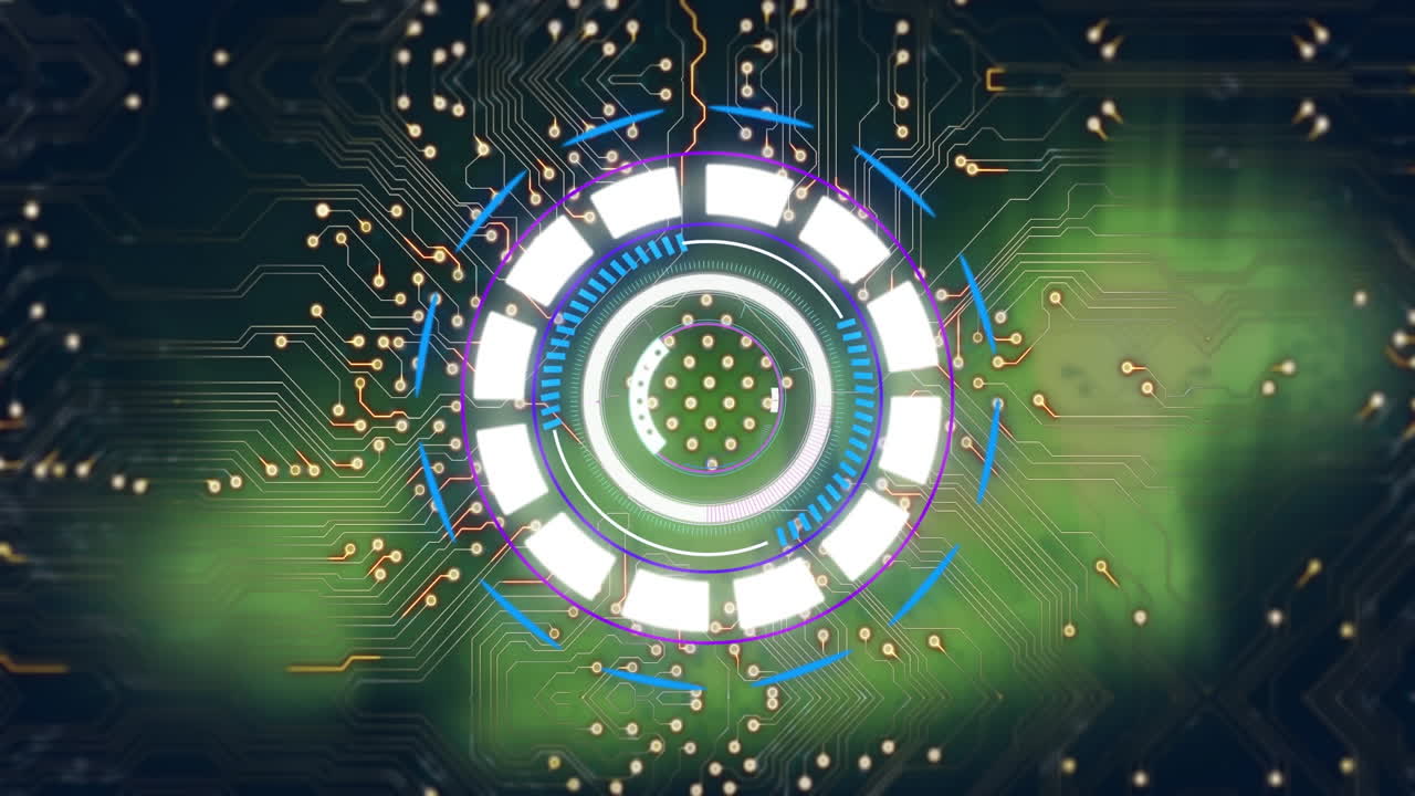 어두운 배경에서 스 ⁇  스캐닝 데이터 처리의 애니메이션