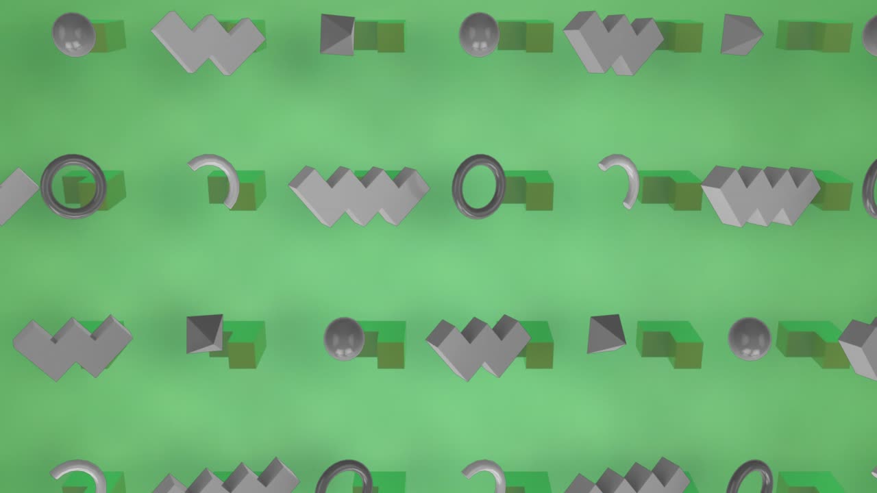 Animation af guldtekst og over en faldende kvinde iført festligt tøj, der holder en sprøjte.