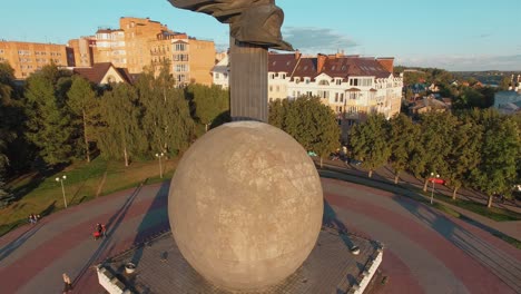 monument to the 600th anniversary of kaluga russia aerial view