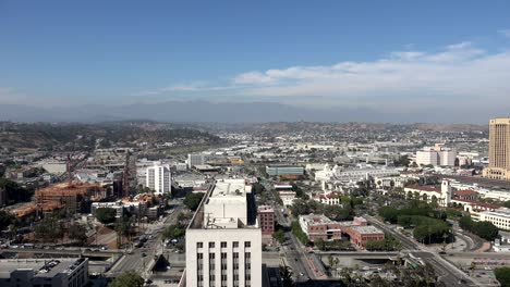 los angeles cityscape, aerial view