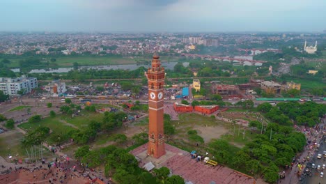 torre del reloj de husainabad y bada imambara india arquitectura vista desde un avión no tripulado