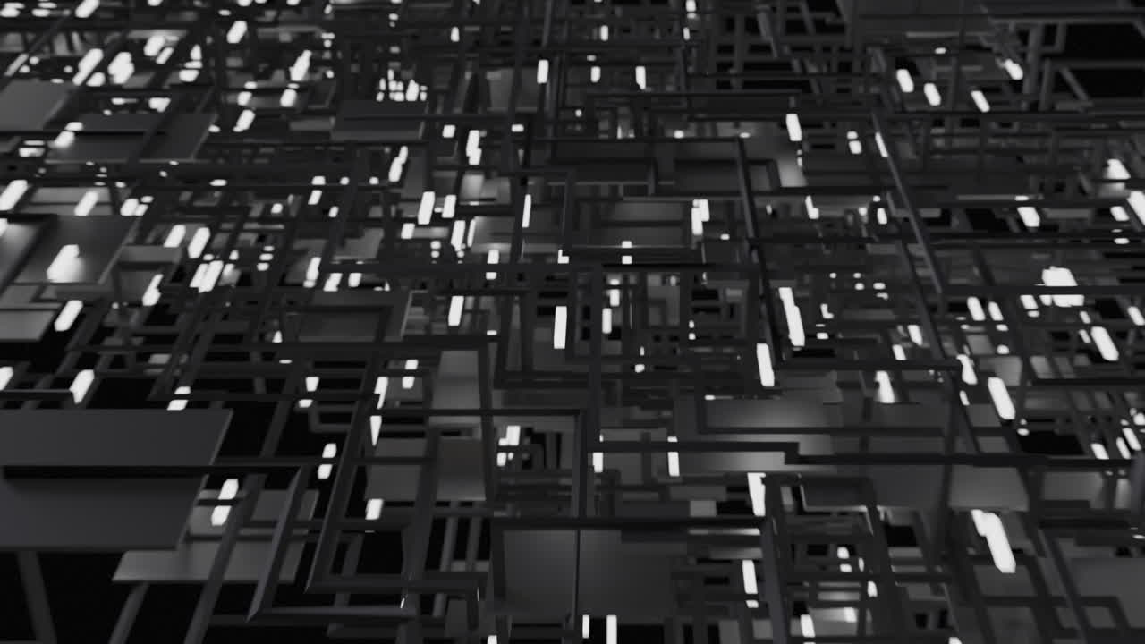 Quantum computing abstract illustration power blocks moving