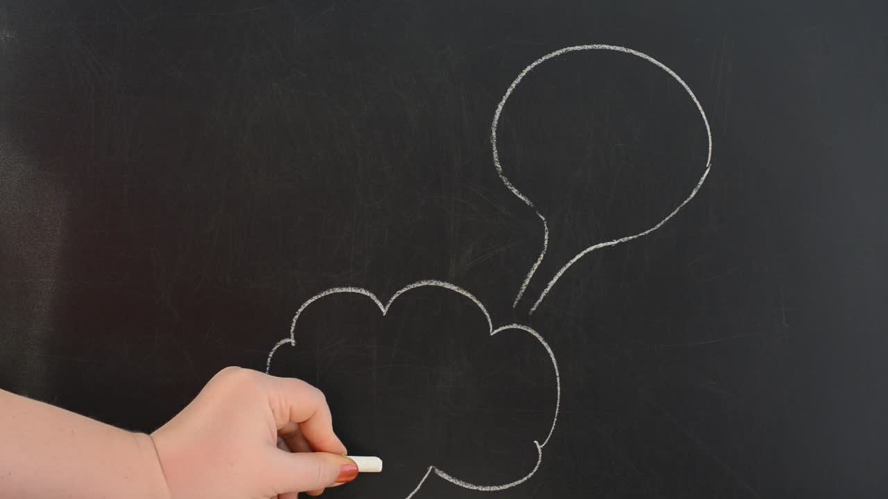 We draw block schemes. We draw chalk on a board