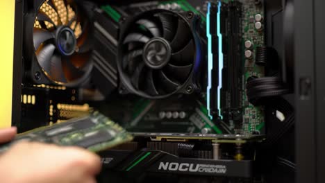 assembling a computer: a step-by-step guide to installing graphics card and cooling system in a gaming pc build
