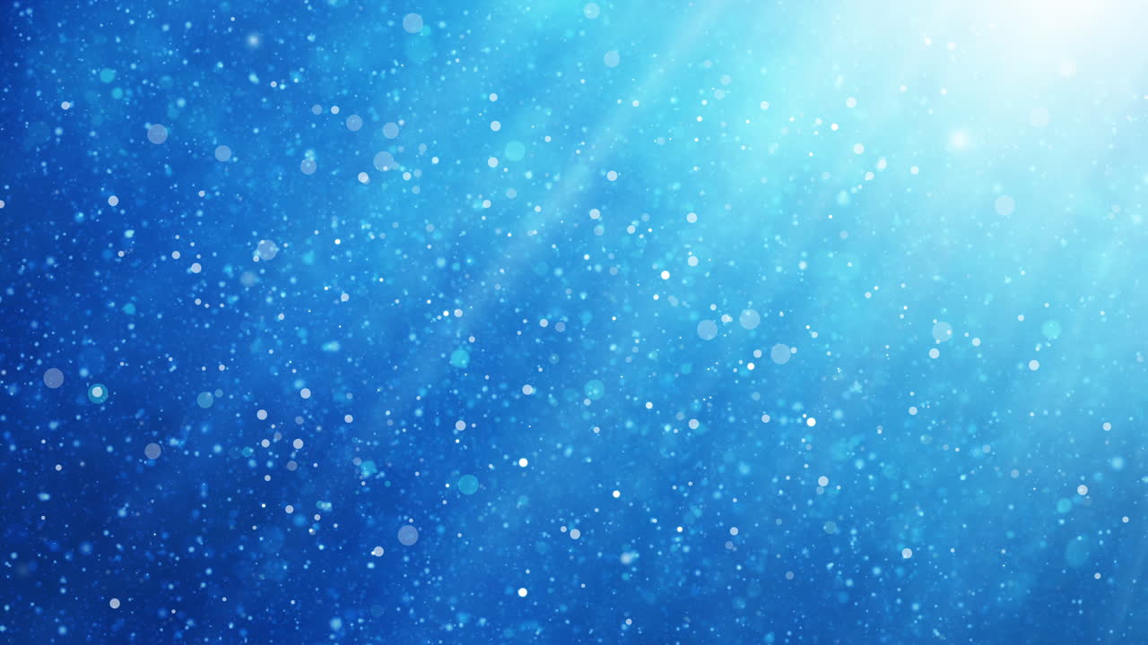 파란색 추상적인 수중 배경은 빛, 회전하는 액체, 그리고 격동적인 수중 흐름에서 반이는 입자 - 역동적인 보케와 격동적인 움직임