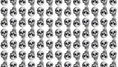 trippy and quirky background of skulls shaking