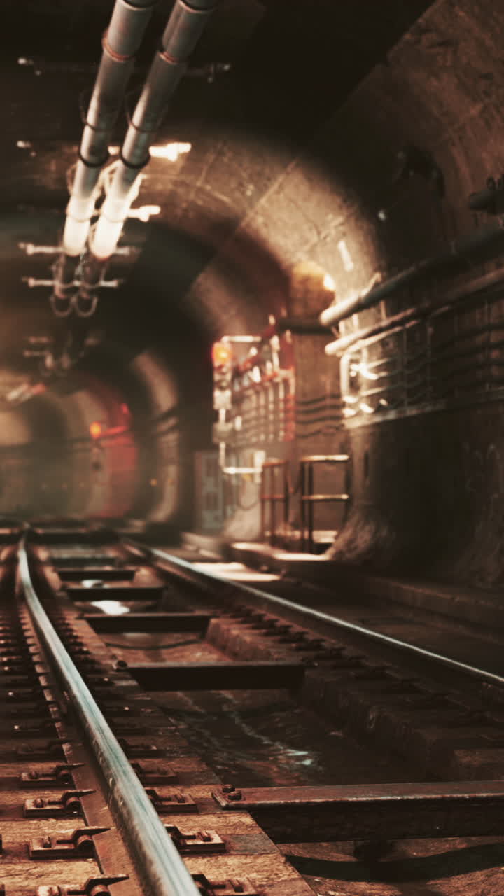 túnel de metro oscuro y vacío