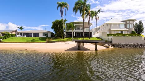 beautiful houses along the nerang river, australia