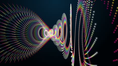 animación futurista con objeto de rayas de partículas en cámara lenta, 4096x2304 bucle 4k