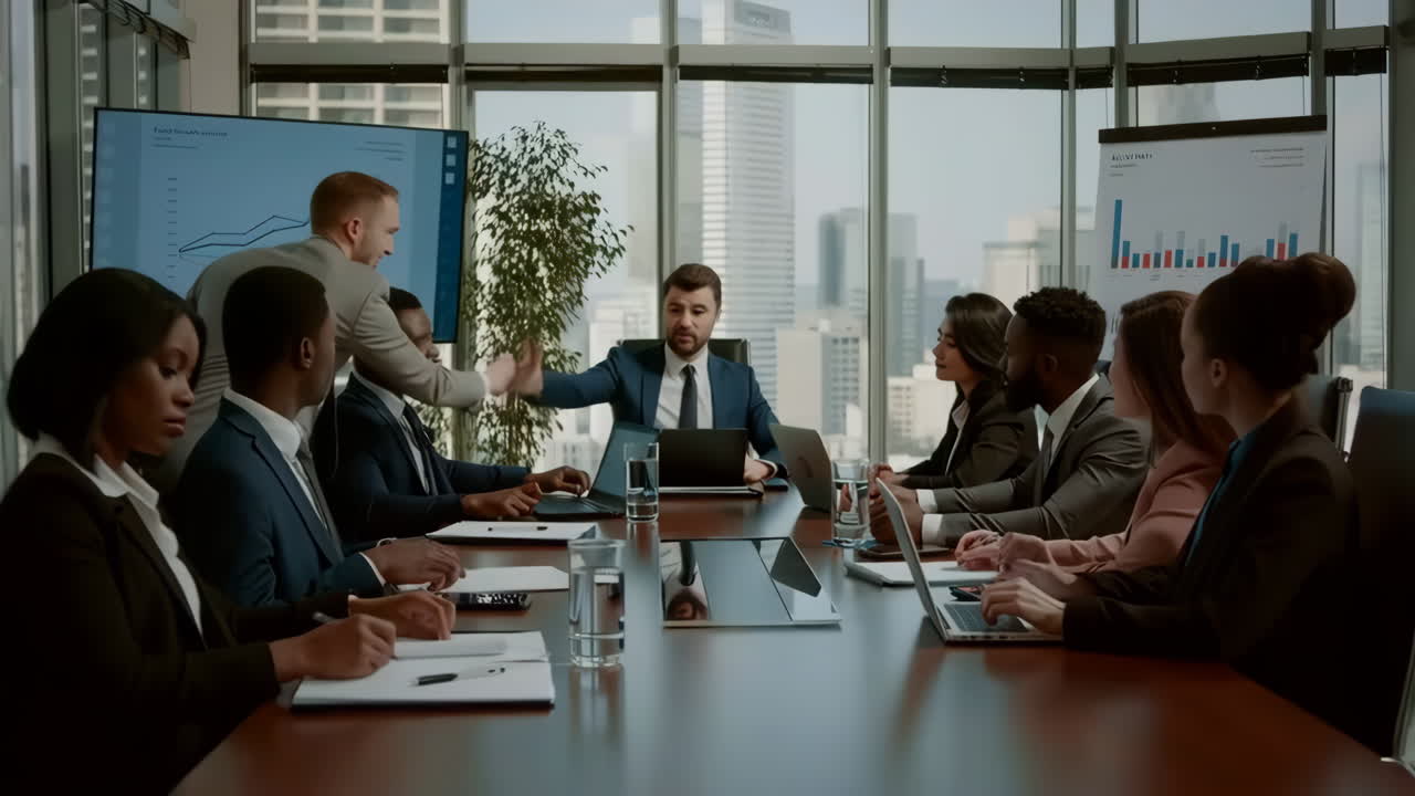 Business Professionals in a Corporate Meeting