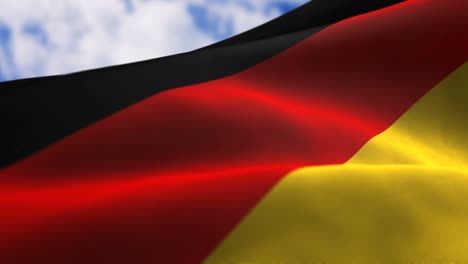 germany flag waving in the wind with highly detailed fabric texture. seamless loop stock 4k video