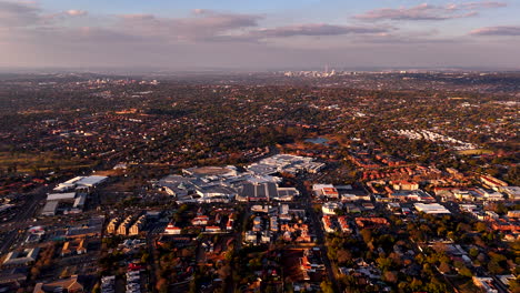 aerial view over cresta shopping centre in northcliff, randburg, johannesburg