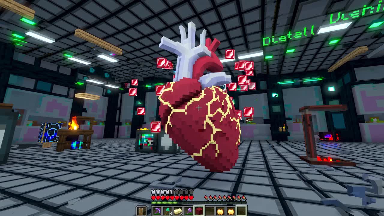 Minecraft Heart in a Science Lab