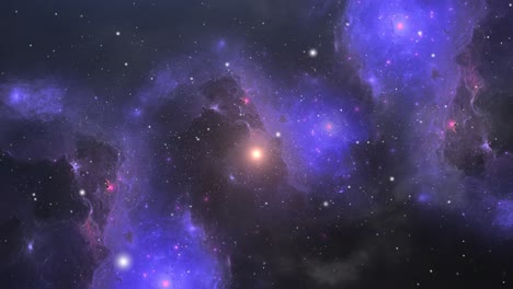 universo 4k, partículas de polvo y nubes nebulosas moviéndose en el espacio