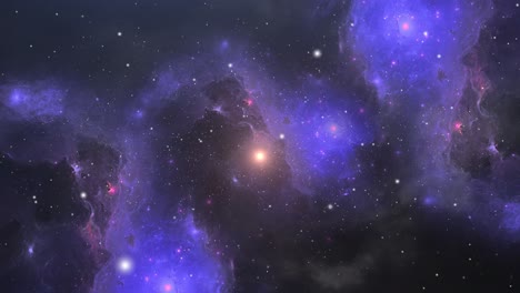 4k universe, dust particles and nebula clouds moving in space