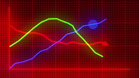 gráfico de líneas gráfico de puntos de neón gráfico de finanzas de negocios datos cifras estadísticas 4k