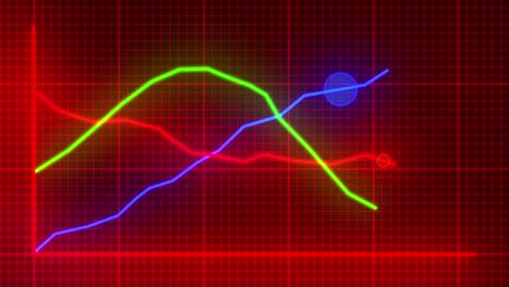 graph line graph points neon business finance chart data figures statistics 4k