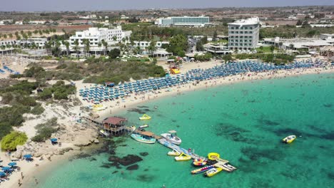 aerial shot of the ayia napa beach