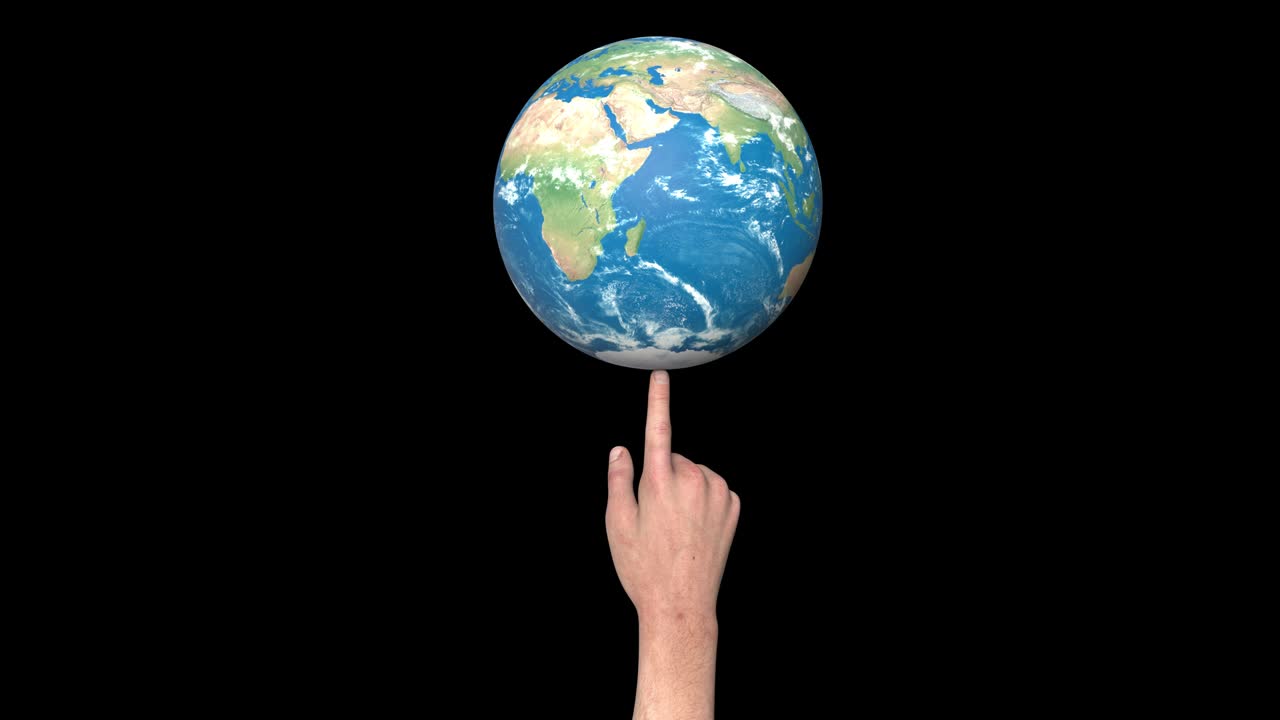 la tierra gira en el dedo en bucle