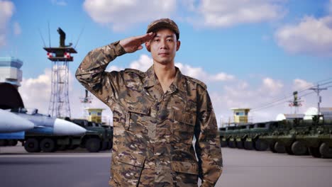 military soldier saluting