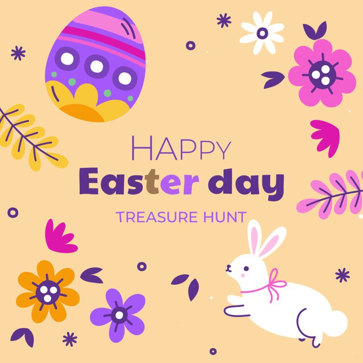 Happy Easter Treasure Hunt Graphic Design