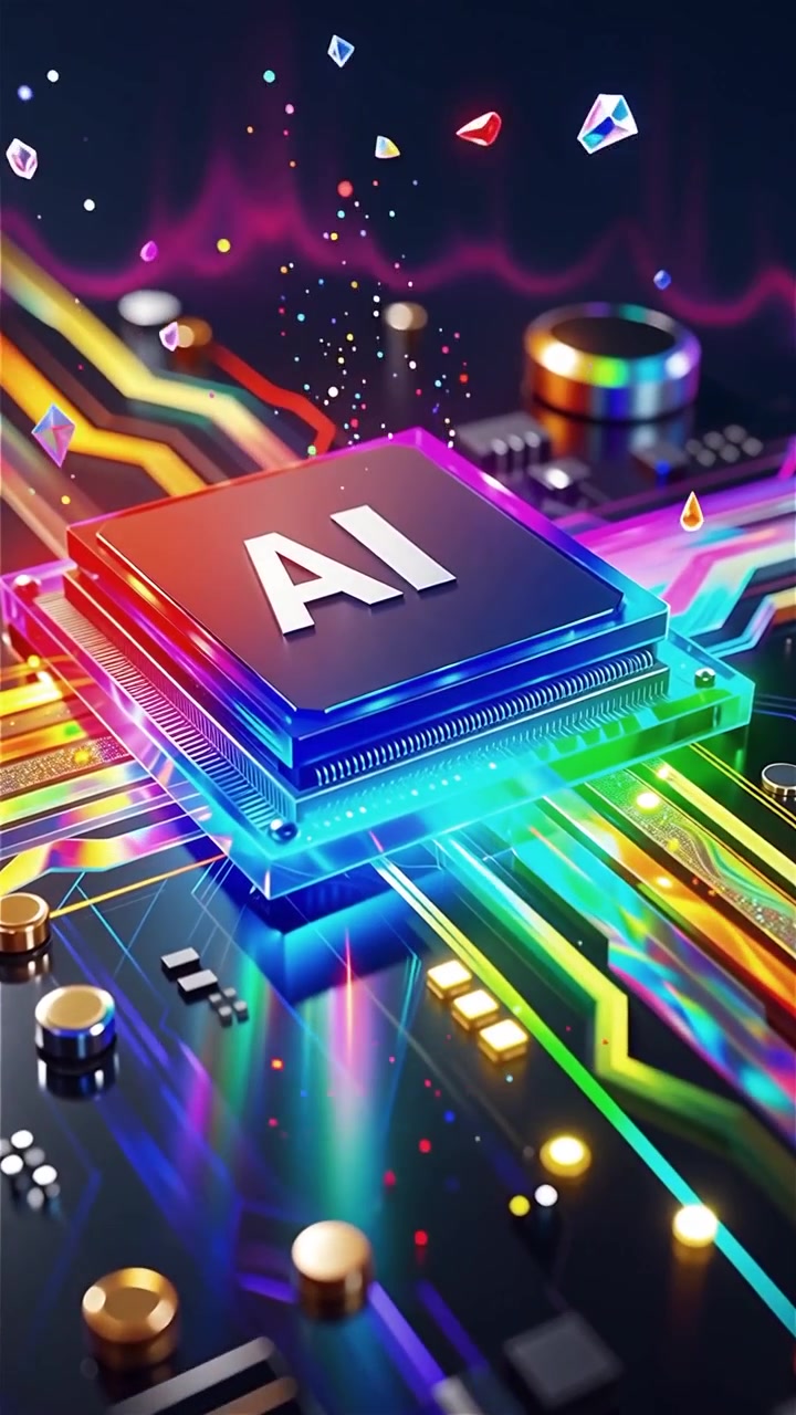 Futuristic AI Chip Motherboard Technology Background