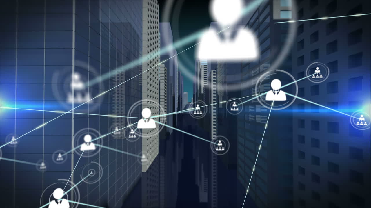 Animation of network connections with people icons