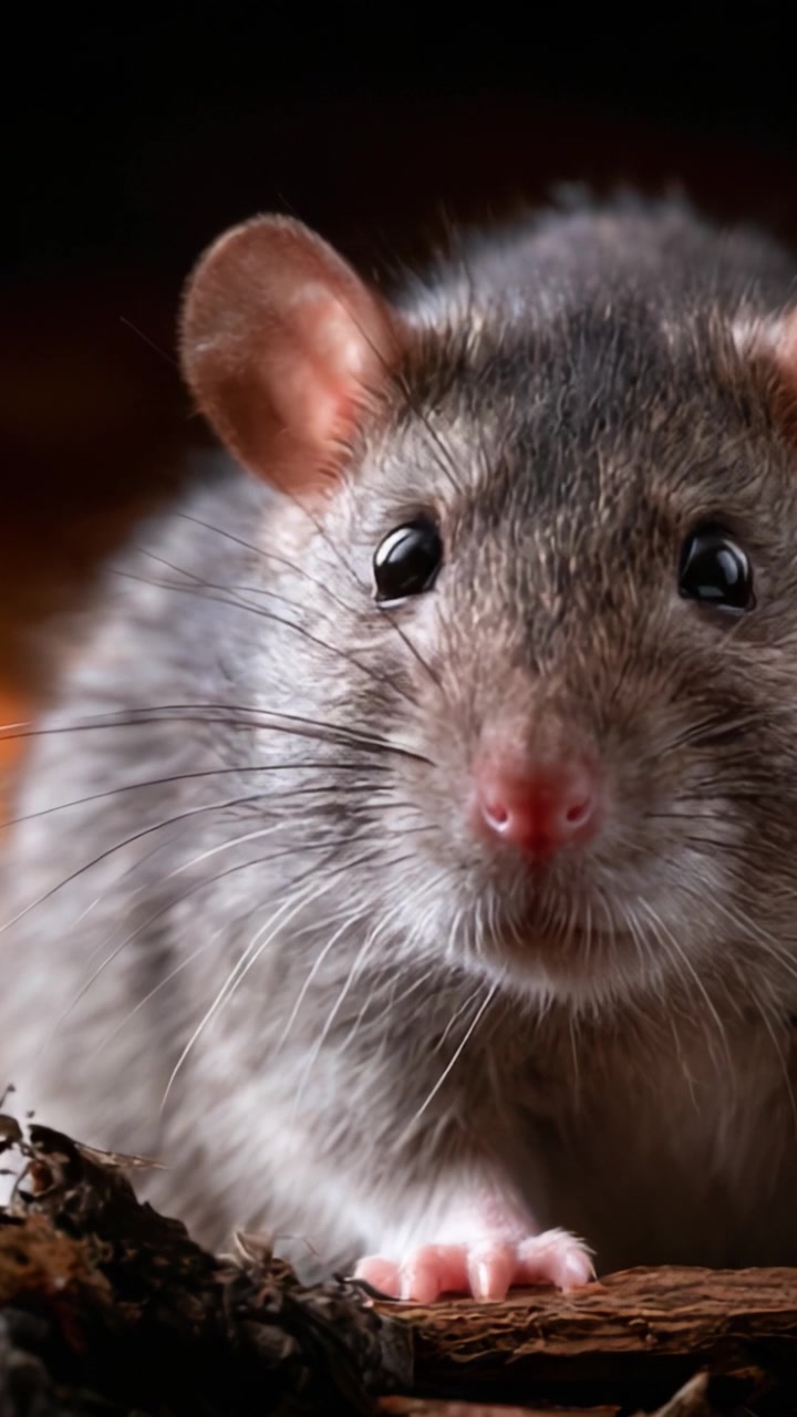 Un'esplorazione intima di un ratto domestico: catturare le intricate caratteristiche ed espressioni di un roditore docile con dettagli mozzafiato.
