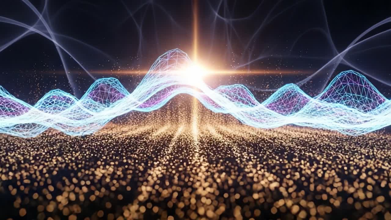 Vibrant Waves of Light: A Dynamic Visualization of Energy and Movement, Capturing the Essence of Digital Innovation in a Stunning Digital Landscape