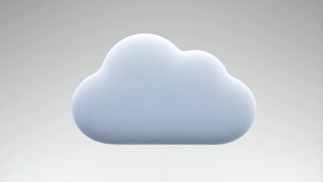 Digital Art of Snow-Covered Servers and Abstract Clouds