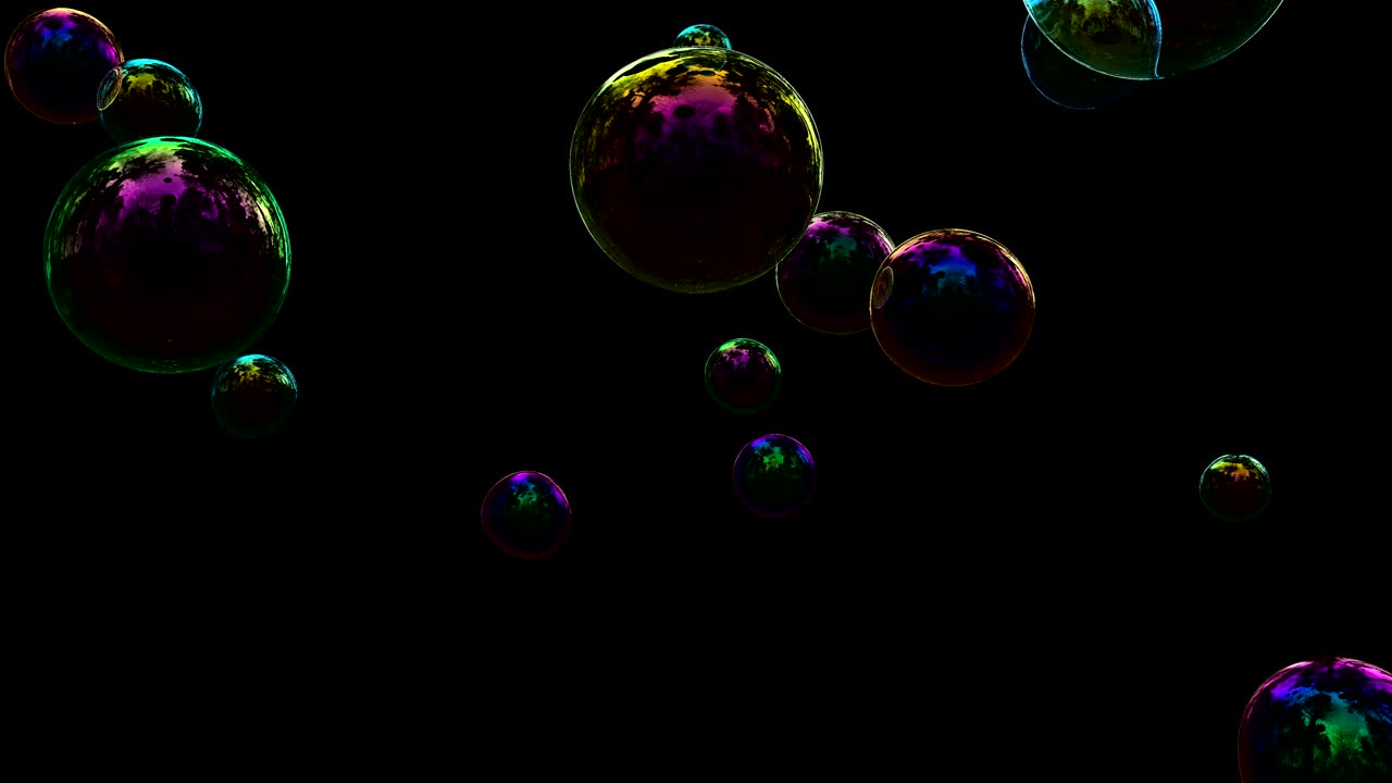 soap bubbles falling