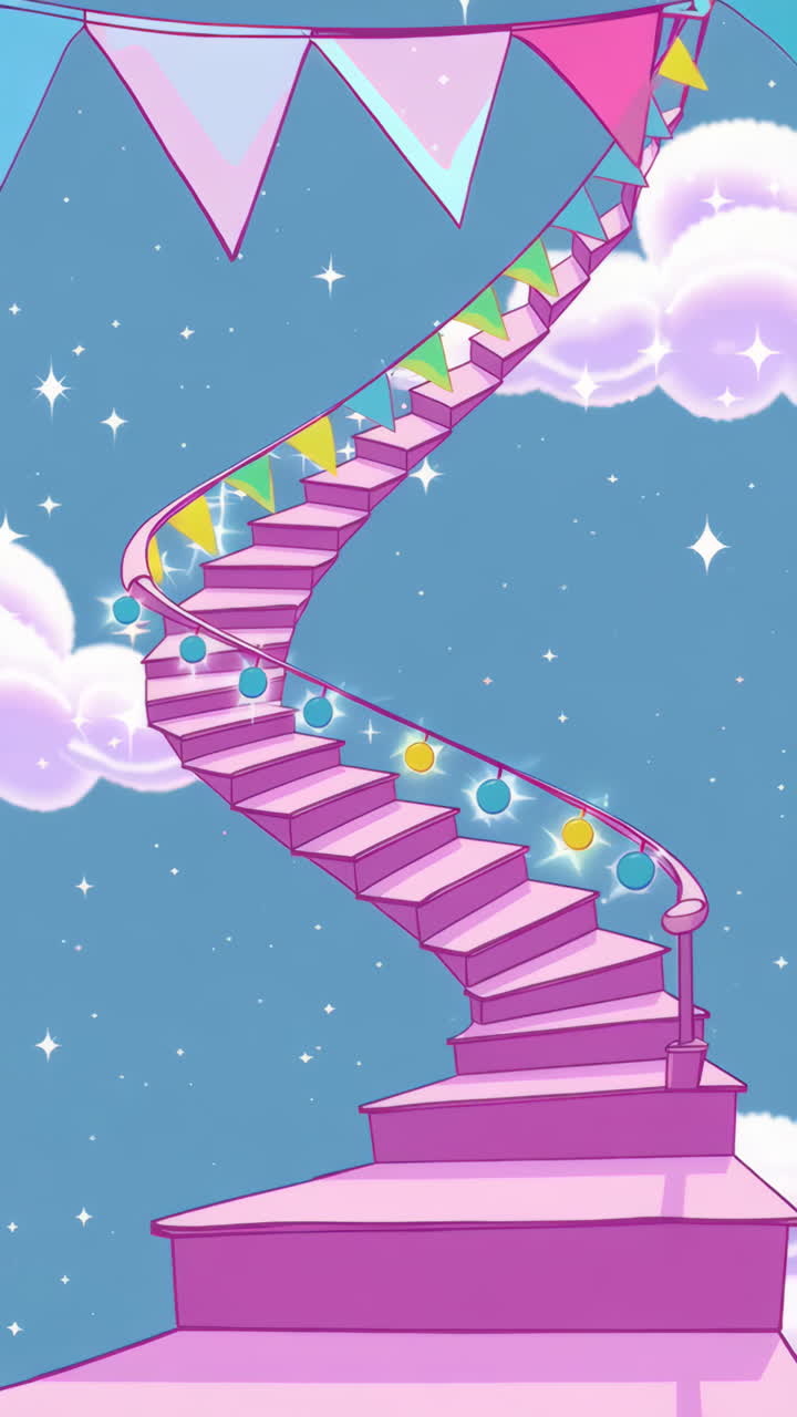 Whimsical Spiral Staircase to the Clouds