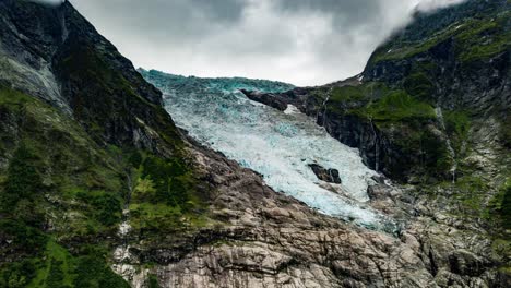 vista aérea del glaciar boyabreen