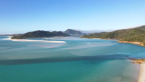 4k drone view of the world-famous whitehaven beach in the whitsunday's