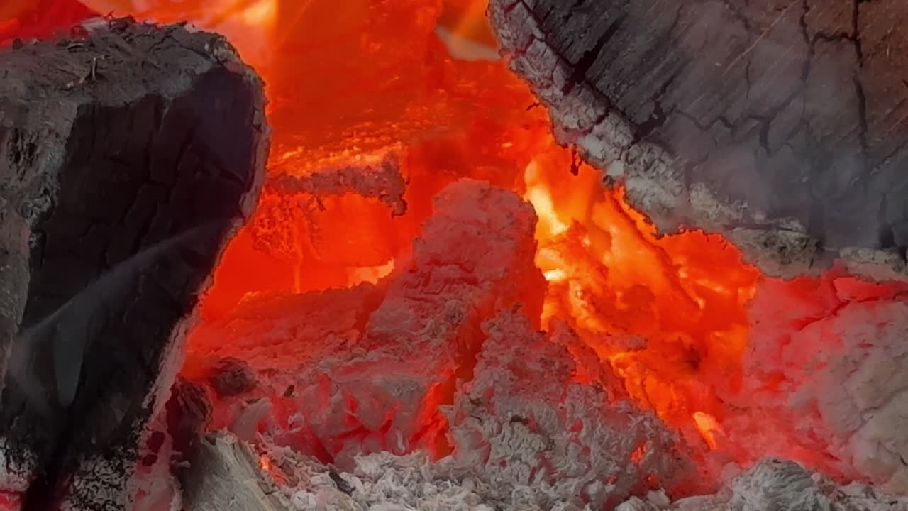 A fire made from wood