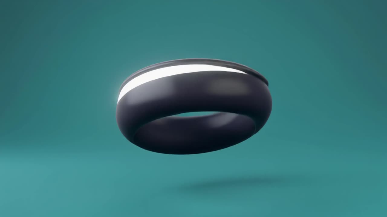 Roterande Svart Ring med Dynamisk Vit Ljuseffekt