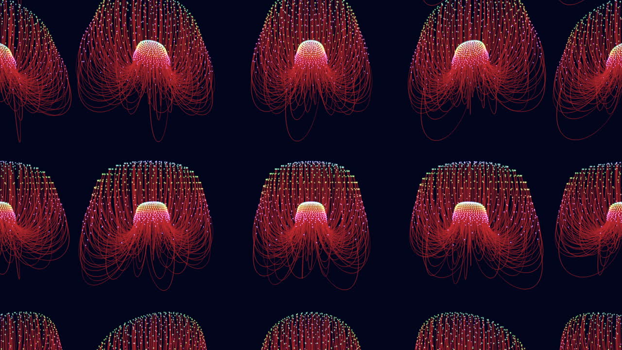medusas rojas bailando en el océano