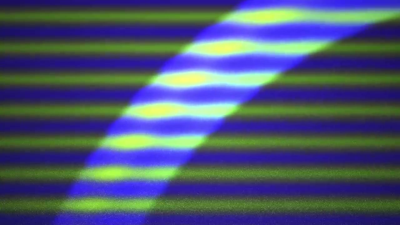 Geanimeerd Abstract Patroon van Golvende Blauwe en Groene Lijnen