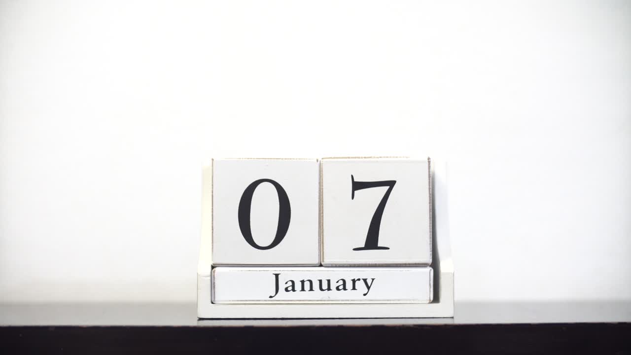 calendario blanco lapso de tiempo enero