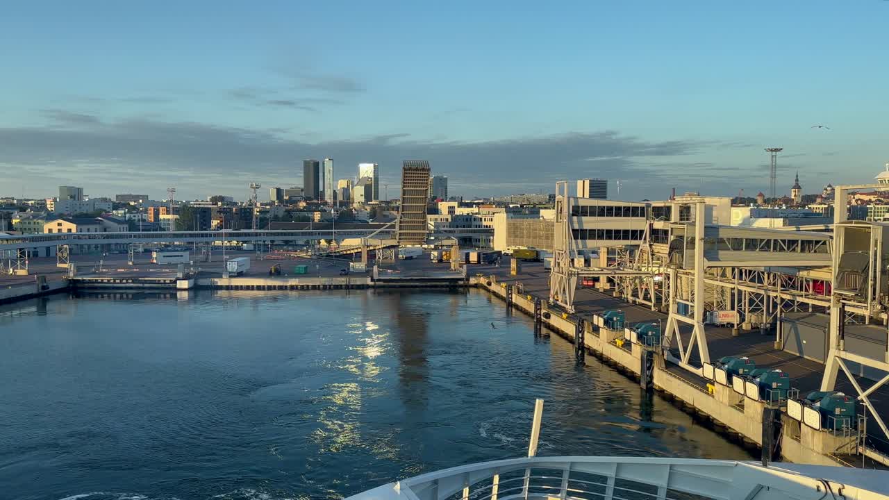 Cityscape of Tallinn Harbor