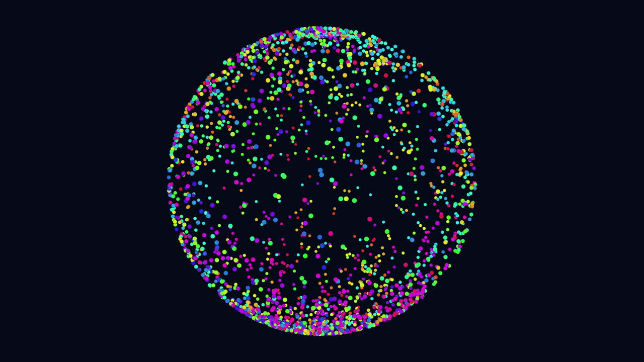 A colorful circular pattern consisting of small dots is displayed in the image. The purpose or representation of this pattern is not readily evident