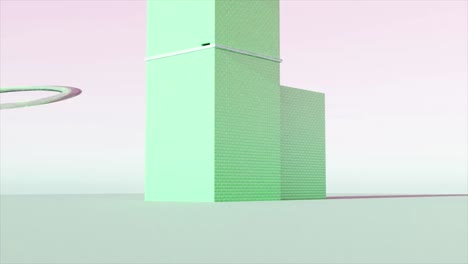 abstract 3d render of a collapsing geometric structure