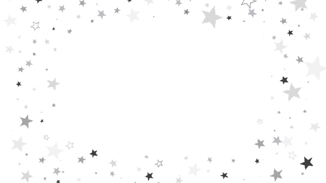 una animación de fondo de estrellas plateadas de diseño plano