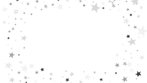 an animation of flat design silver stars background